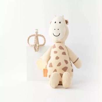 Rágózsiráf és zsiráfos plüss szett