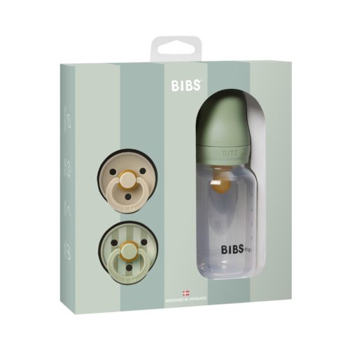 BIBS Szia baba! ajándékcsomag - zsálya