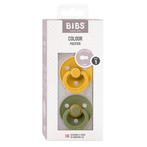 BIBS Colour - méz/olivazöld (2 db)