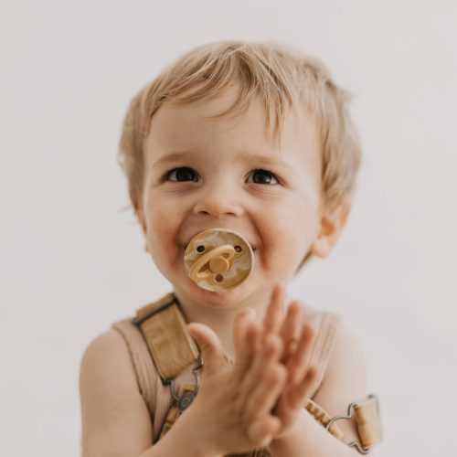 BIBS Colour Tie Dye cumi - mustársárga/krémfehér (2 db)