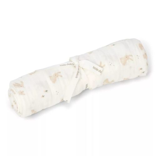 LITTLE DUTCH MUSZLIN TEXTILPELENKA 120X120 CM - BABY BUNNY