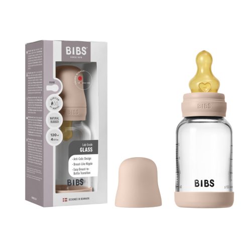 BIBS üveg cumisüvegszett (púderrózsaszín) - 120 ml