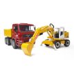 Teherautó - MAN TGA, Liebherr kotrógéppel - Bruder 2751