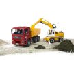 Teherautó - MAN TGA, Liebherr kotrógéppel - Bruder 2751
