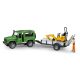 Land Rover Defender - vontatmánnyal, JCB mikro kotrógéppel - Bruder 2593
