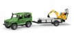 Land Rover Defender - vontatmánnyal, JCB mikro kotrógéppel - Bruder 2593