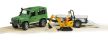 Land Rover Defender - vontatmánnyal, JCB mikro kotrógéppel - Bruder 2593