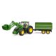 John Deere 7R 350 traktor homlokrakodóval és pótkocsival - Bruder 3155